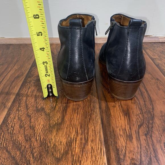 MADEWELL Cait Black Leather Suede Sz 9 Ankle Booties 2" Heel Zip Up Fall Winter - Picture 4 of 9